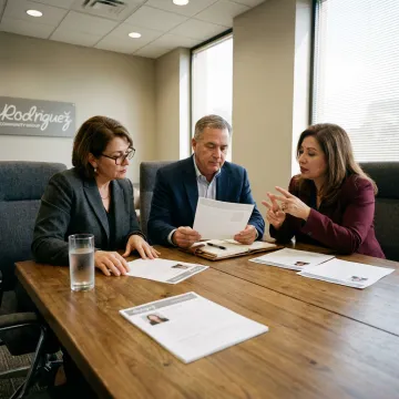 Executive search consultants reviewing candidate profiles