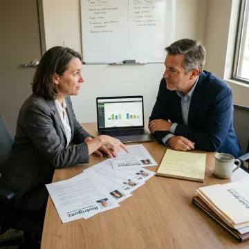 Consultants reviewing CFO recruitment process
