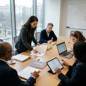 Nonprofit leaders reviewing executive candidate profiles