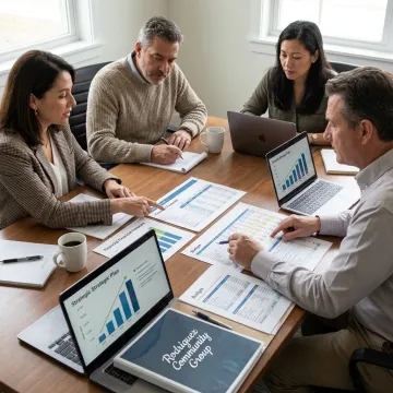 Consultants reviewing nonprofit financial strategy
