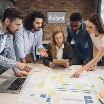 Nonprofit advisors reviewing strategy documents