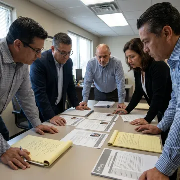 Nonprofit leaders reviewing executive search materials