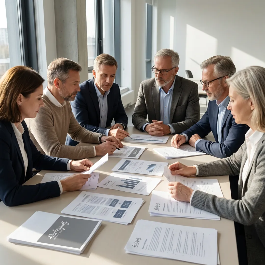 Board governance consultants reviewing strategy with nonprofit leaders