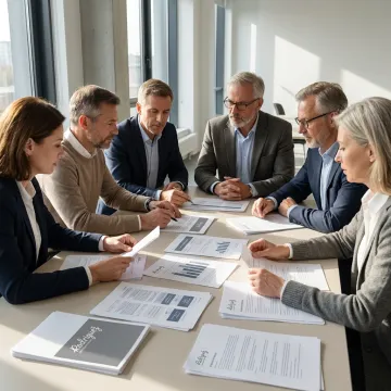 Board governance consultants reviewing strategy with nonprofit leaders