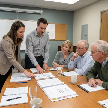 Consultants facilitating a nonprofit board strategy session