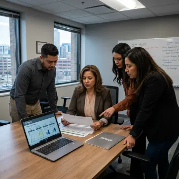 Fractional CFO reviewing financial strategy
