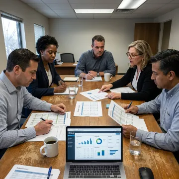 Nonprofit leaders reviewing financial strategy