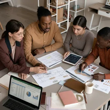Consultants reviewing nonprofit operations plans