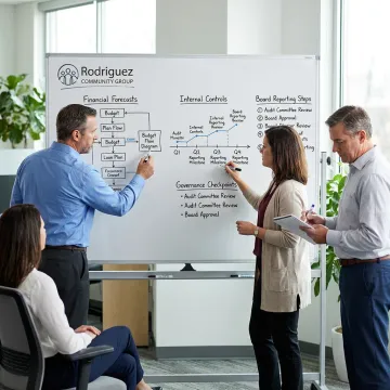 Consultants mapping a CFO engagement process