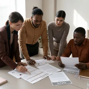 Nonprofit leaders reviewing financial reports