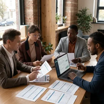 Fractional CFO meeting with nonprofit leadership team
