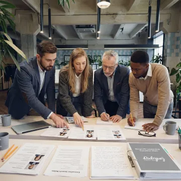 Consultants reviewing executive search strategy