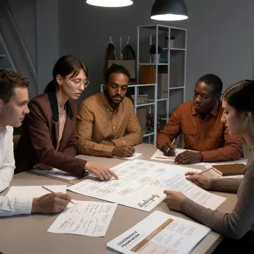 Organizational design consultants meeting with nonprofit leaders