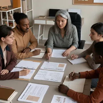 Interim executive facilitating a nonprofit leadership planning meeting
