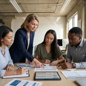 Virtual CFO guiding nonprofit financial planning session