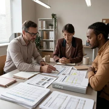 Finance advisor reviewing nonprofit budget plan