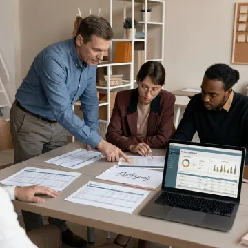 Interim CFO reviewing nonprofit financial reports