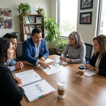 Executive search consultants meeting with nonprofit leaders