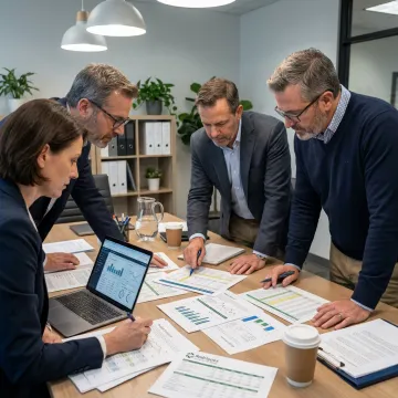 CFO consultants reviewing financial strategy