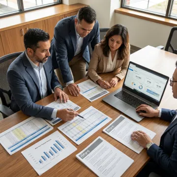 Consultants reviewing nonprofit financial strategy
