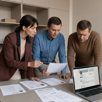 Finance executive search consultants reviewing candidates