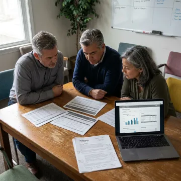 Finance advisors reviewing nonprofit budget strategy
