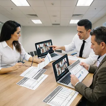 Virtual CFO team reviewing nonprofit financial strategy