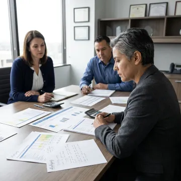 Finance advisor reviewing nonprofit budget reports