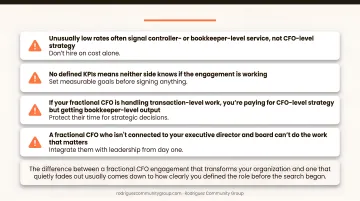 Four red flags to avoid when hiring a nonprofit fractional CFO