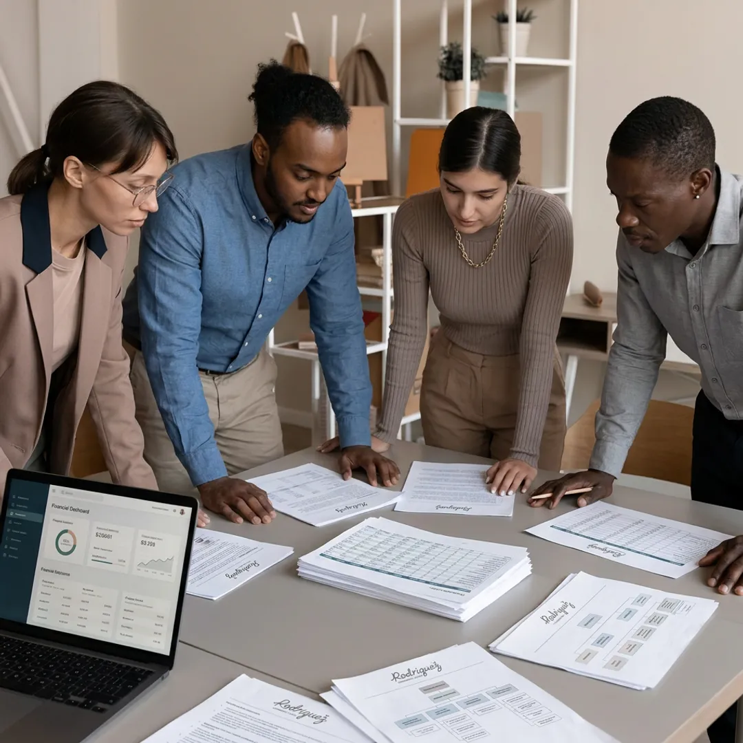 Nonprofit team collaborating on business strategy