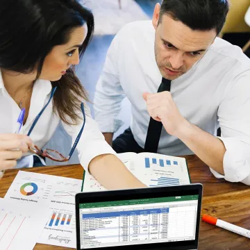 Nonprofit leaders reviewing financial strategy