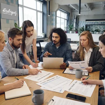 Consultants reviewing nonprofit strategy with organizational leaders