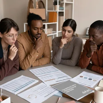 Nonprofit advisors reviewing funding strategy