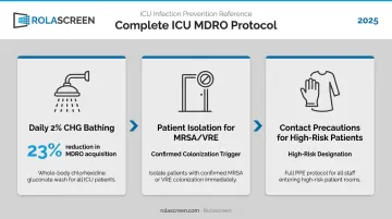 ICU MDRO prevention protocol three-component strategy with CHG bathing isolation and contact precautions