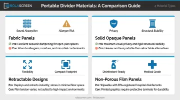 Four portable room divider material types compared with pros and cons