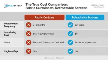 Fabric curtains versus retractable privacy screens total cost of ownership comparison chart