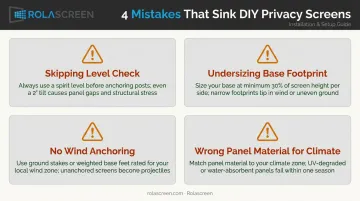 Four common DIY freestanding privacy screen mistakes and how to fix them