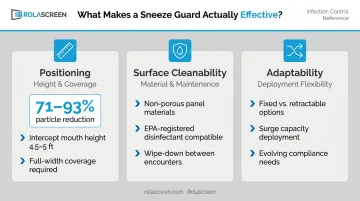 Three key factors for sneeze guard effectiveness positioning cleanability and adaptability