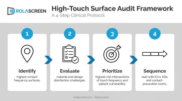 4-step high-touch surface audit process for hospital antimicrobial procurement