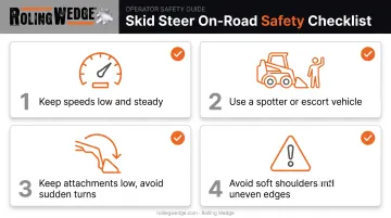 Four key skidsteer road safety precautions checklist for operators