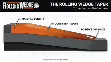 Asphalt wedge cross-section diagram showing tapered lift transition