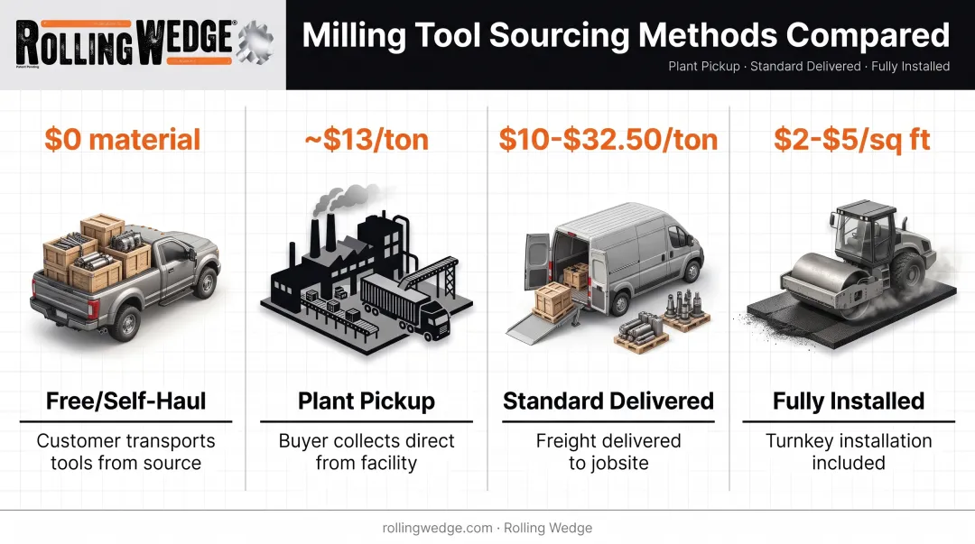 Asphalt millings pricing comparison across sourcing and installation methods