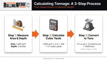 Asphalt millings tonnage calculation formula from area to tons
