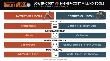 Low-cost versus high-cost milling tools durability and installation comparison