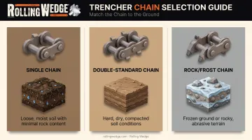 Trencher chain selection guide matched to soil conditions