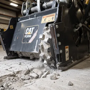 Rolling Wedge milling tool cutting concrete