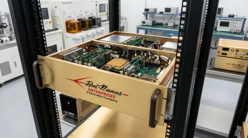 EIA-310d compliant rack mount chassis with military-spec finish for defense applications