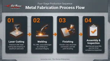 4-step metal fabrication process flow for wind turbine components