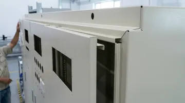 Rack mount chassis enclosure with visible Z-bend stepped flanges and offset hardware