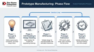 5-phase prototype manufacturing process flow from concept to production approval